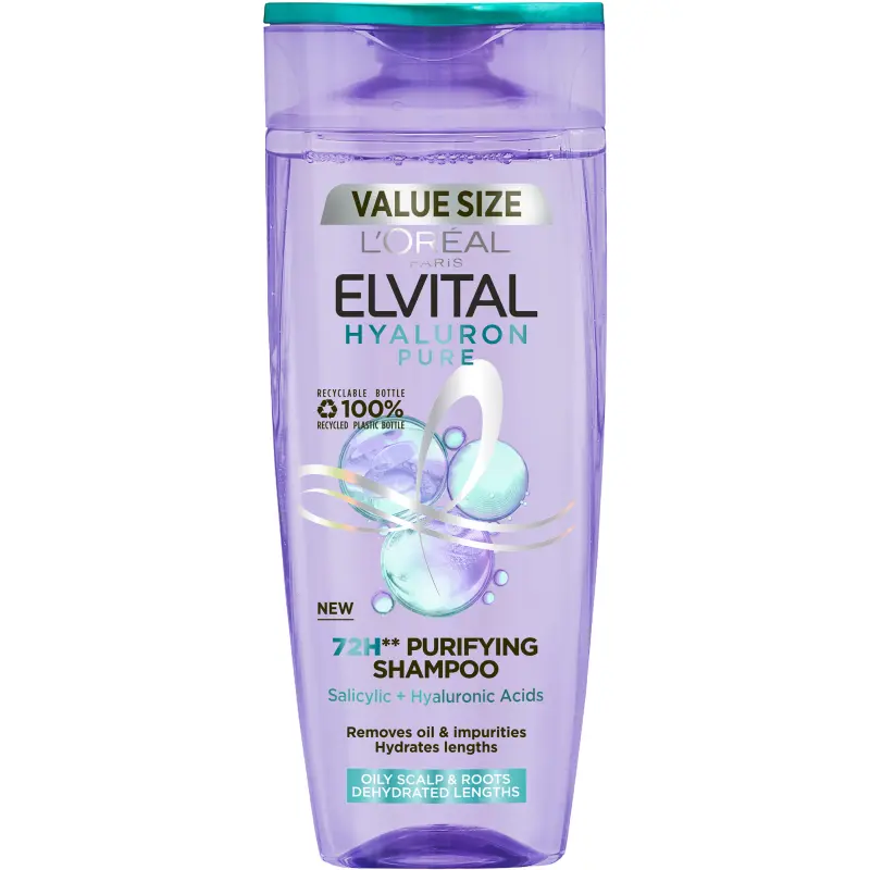 L'Oréal Elvital Hyaluron Pure shampoo rasvoittuvalle hiuspohjalle